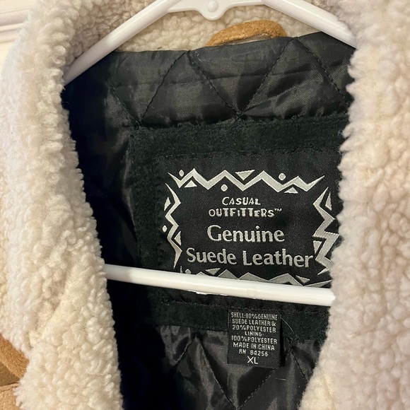 Tan and Black Bomber Jacket with Southwestern Style - Picture 3 of 3